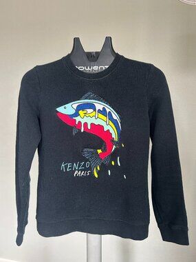 KENZO Paris Rainbow Fish Sweatshirt Black Size S